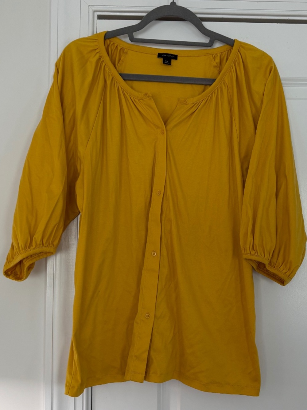 NEW Ann Taylor Yellow Button Down Top